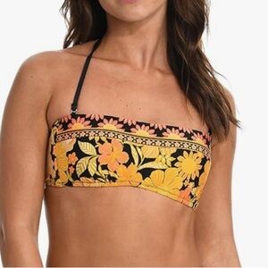 Sunshine 79 Flower Power Floral Bandeau‎ Halter Bikini Top Size 10 NWT